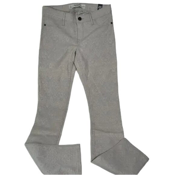 Abercrombie and Fitch Textured Skinny Pants Size 0 Waist 25 Ivory NWT - Picture 1 of 9